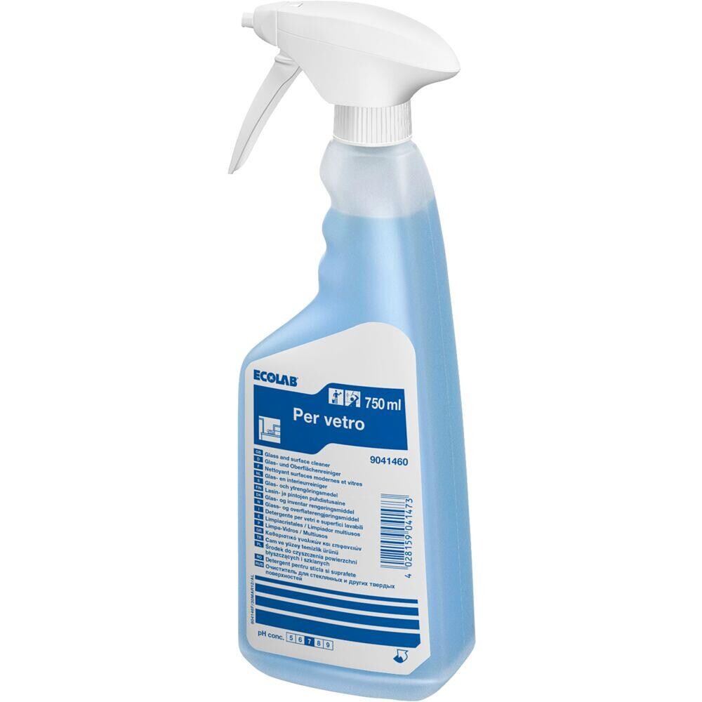 Glasrens - Ecolab Per Vetro - Med farve og parfume - 750 ml - 12 stk