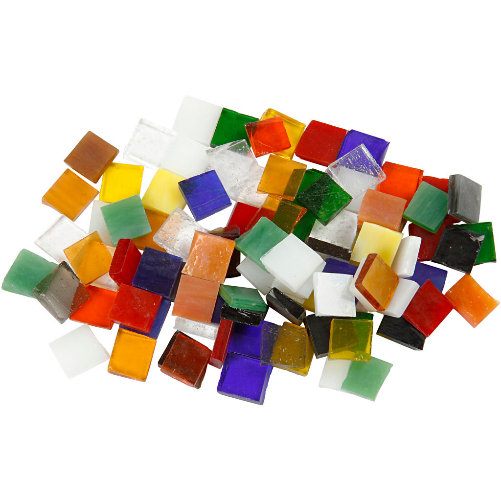 Mosaik glas størrelse 10 x 10 mm tykkelse 3 mm | 454 gram
