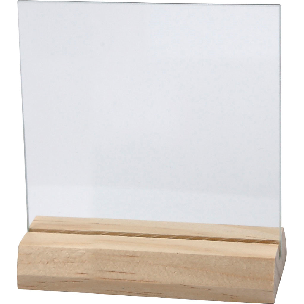 Glasplade med holder størrelse 7,5 x 7,5 cm tykkelse 2,8 mm | 10 sæt