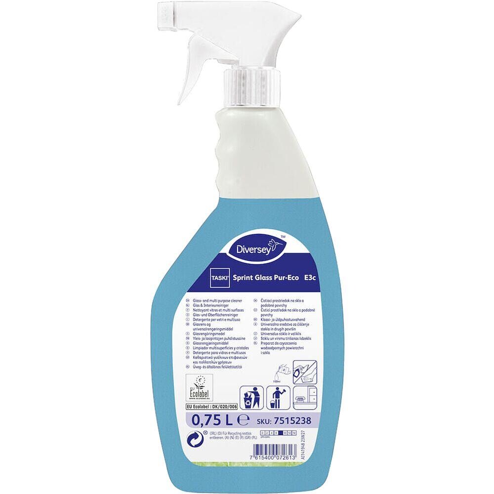 Glasrens - Diversey TASKI Sprint Glass Pur-Eco E3c - Klar-til-brug - Med farve og parfume - 750 ml - 6 stk