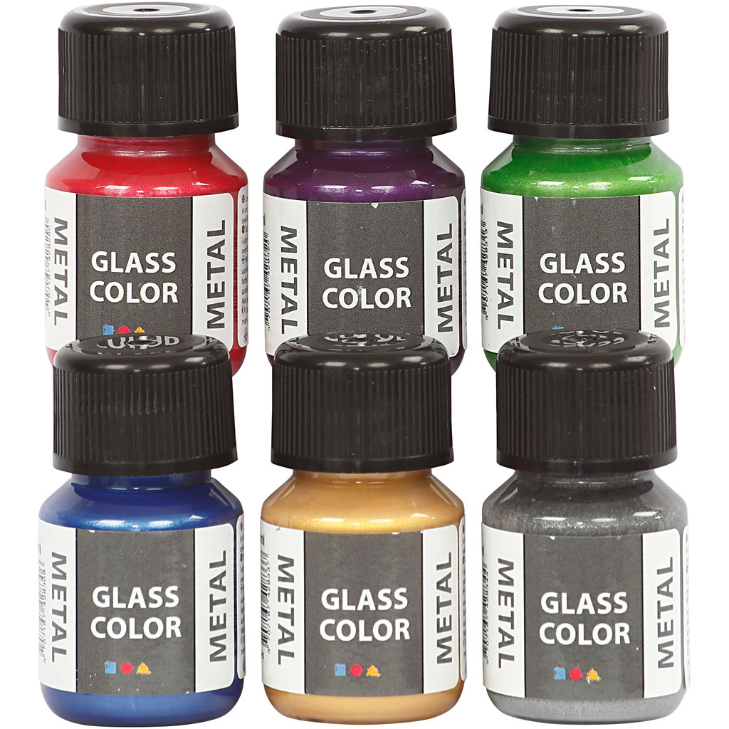 Porcelænsmaling | Glasmaling Glass Color Metal, 6x35ml