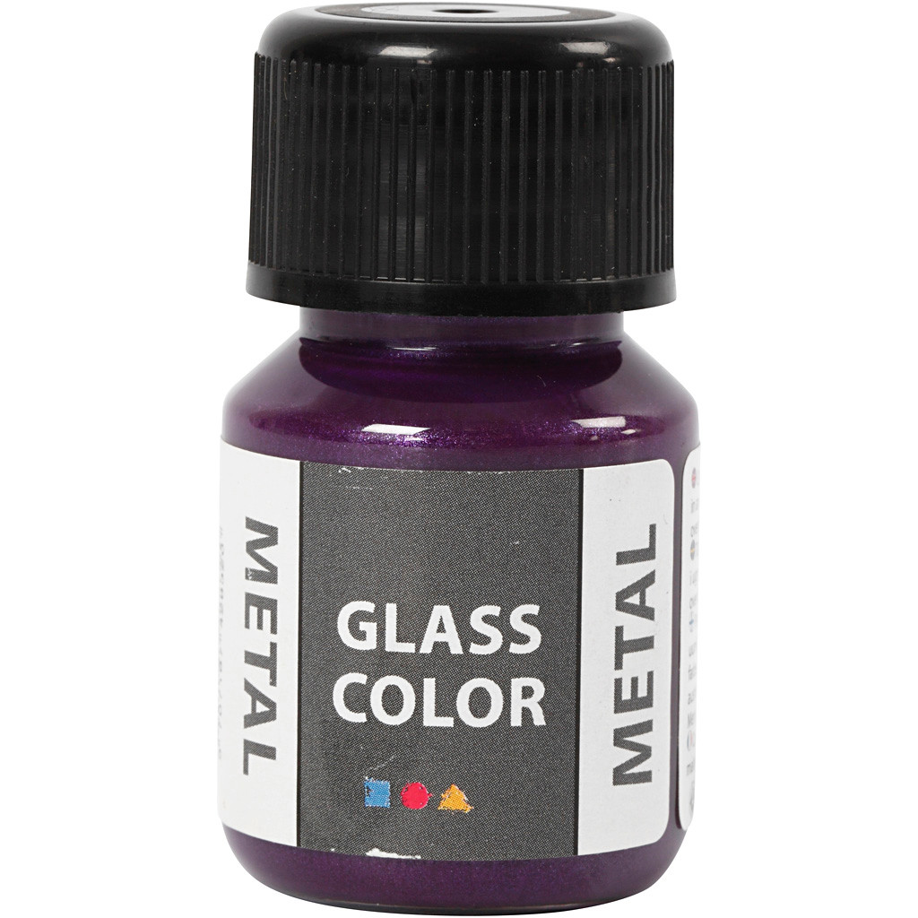 Porcelænsmaling | Glasmaling Glass Color Metal, lilla, 35ml