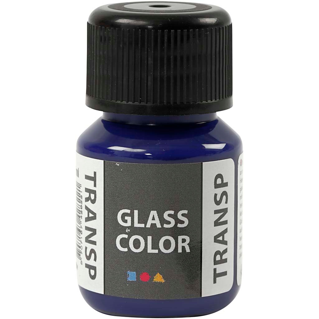 Porcelænsmaling | Glasmaling Glass Color Transparent, brilliant blå, 35ml