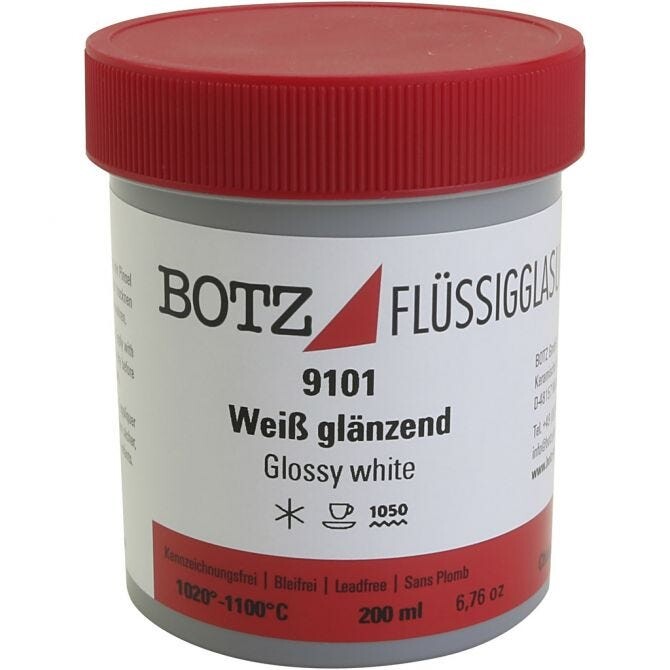 Glasur til ler, hvid, 200 ml