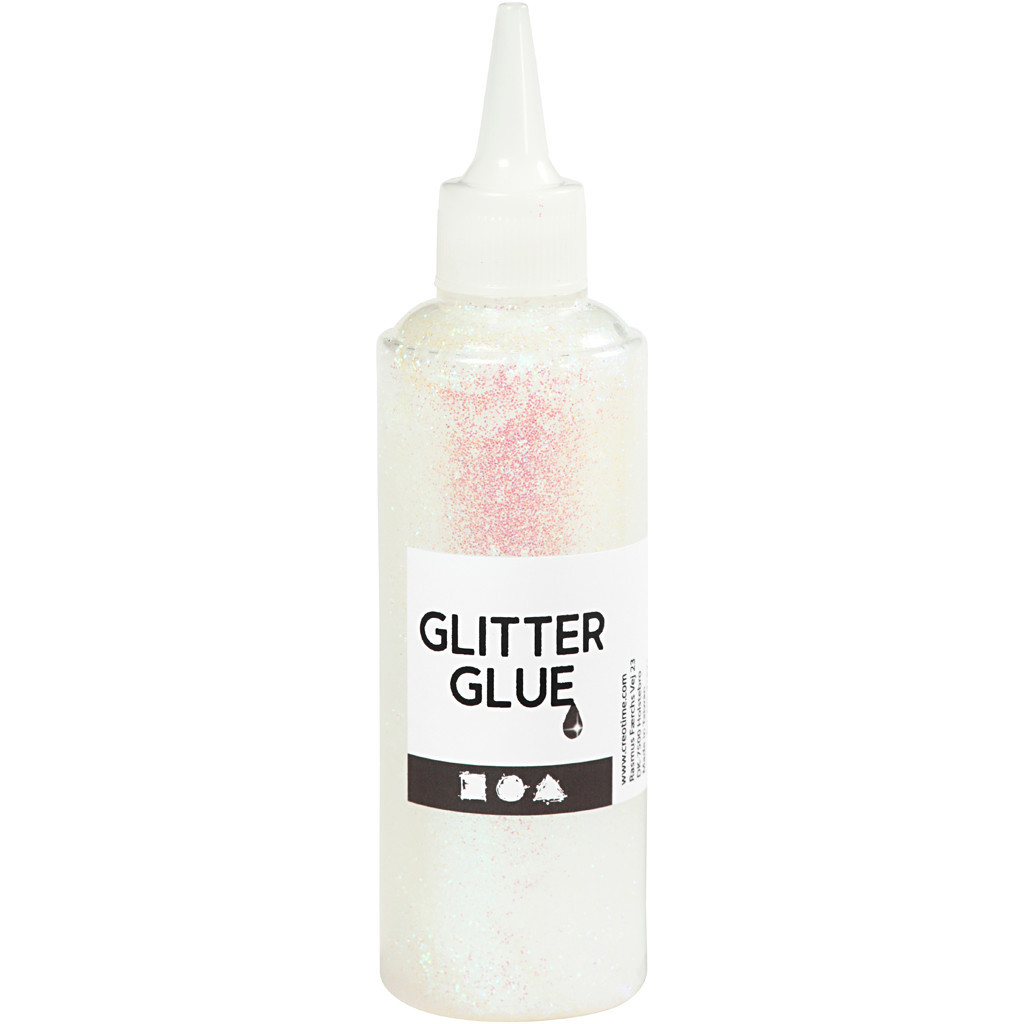 Glitterlim - holografisk hvid 118ml