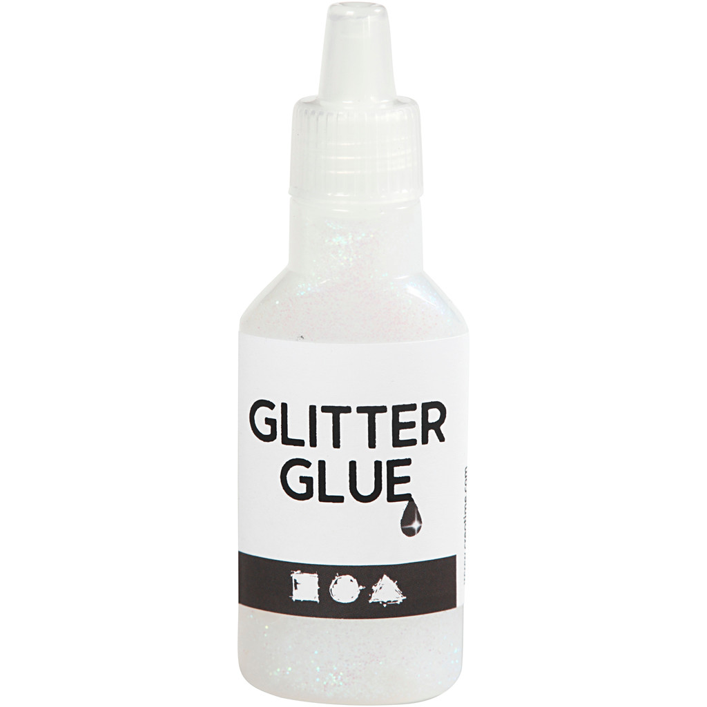 Glitterlim - holografisk hvid 25ml