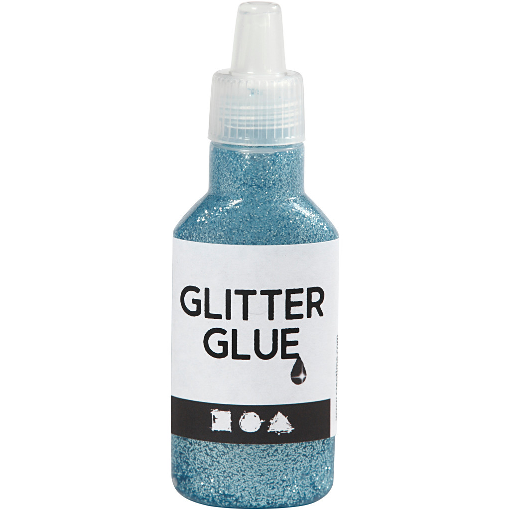 Glitterlim - lys blå 25ml