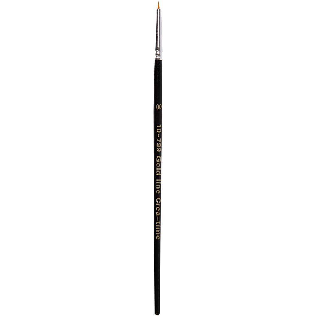 Akvarelpensel Gold Line Pensler, nr. 0 , B: 3,0mm, rund, 12stk.