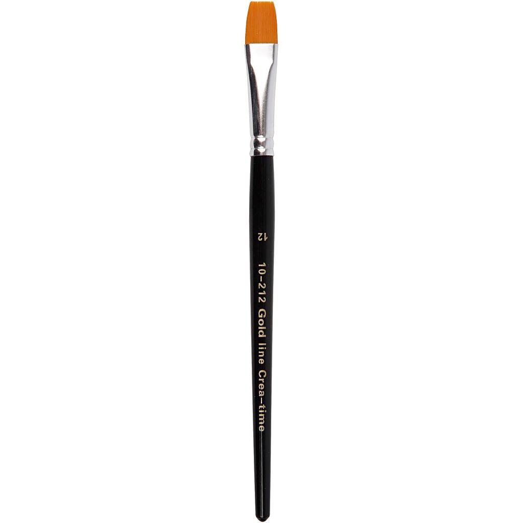 Gold Line Pensler, nr. 12 , B: 12 mm, flad, 6stk.