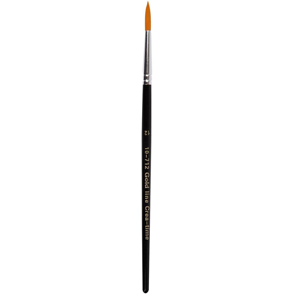 Gold Line Pensler, nr. 12 , B: 5 mm, rund, 6stk.