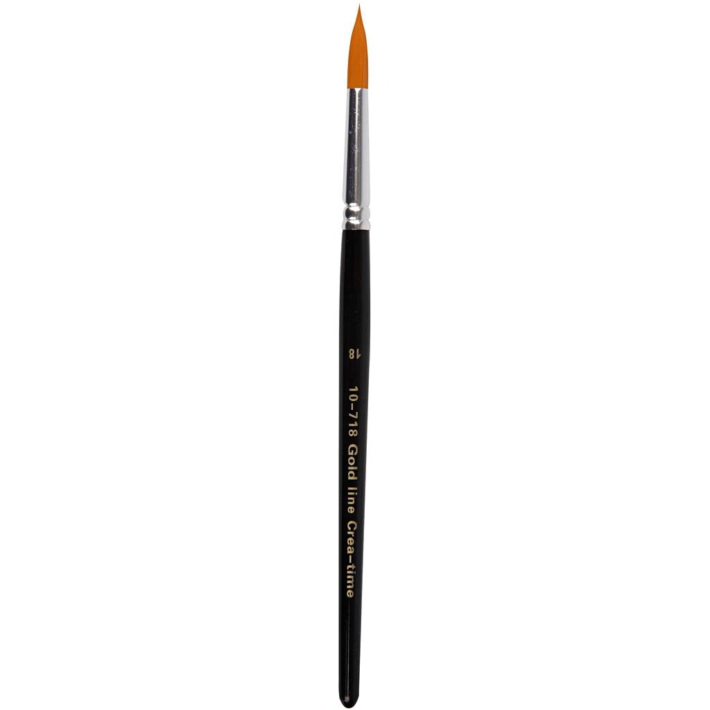 Akvarelpensel Gold Line Pensler, nr. 18 , B: 7 mm, rund, 6stk.