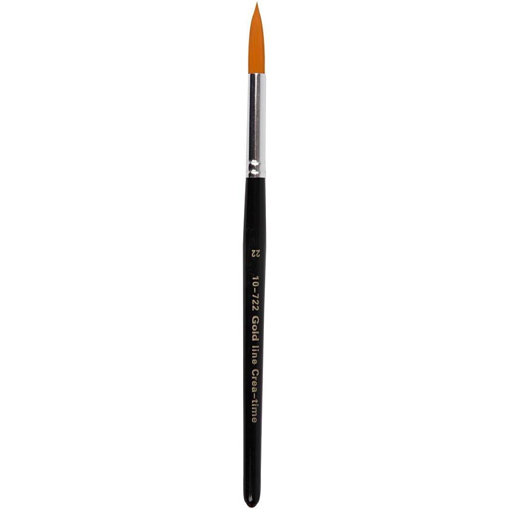 Gold Line Pensler, nr. 22 , B: 8 mm, rund, 6stk.