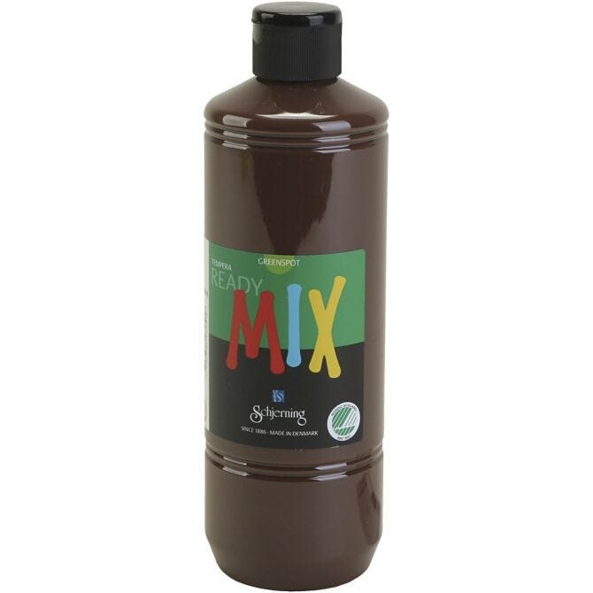 Tempera maling Greenspot Ready mix, brun, mat, 500 ml