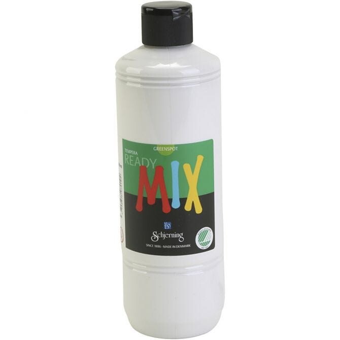 Tempera maling Greenspot Ready mix, hvid, mat, 500 ml