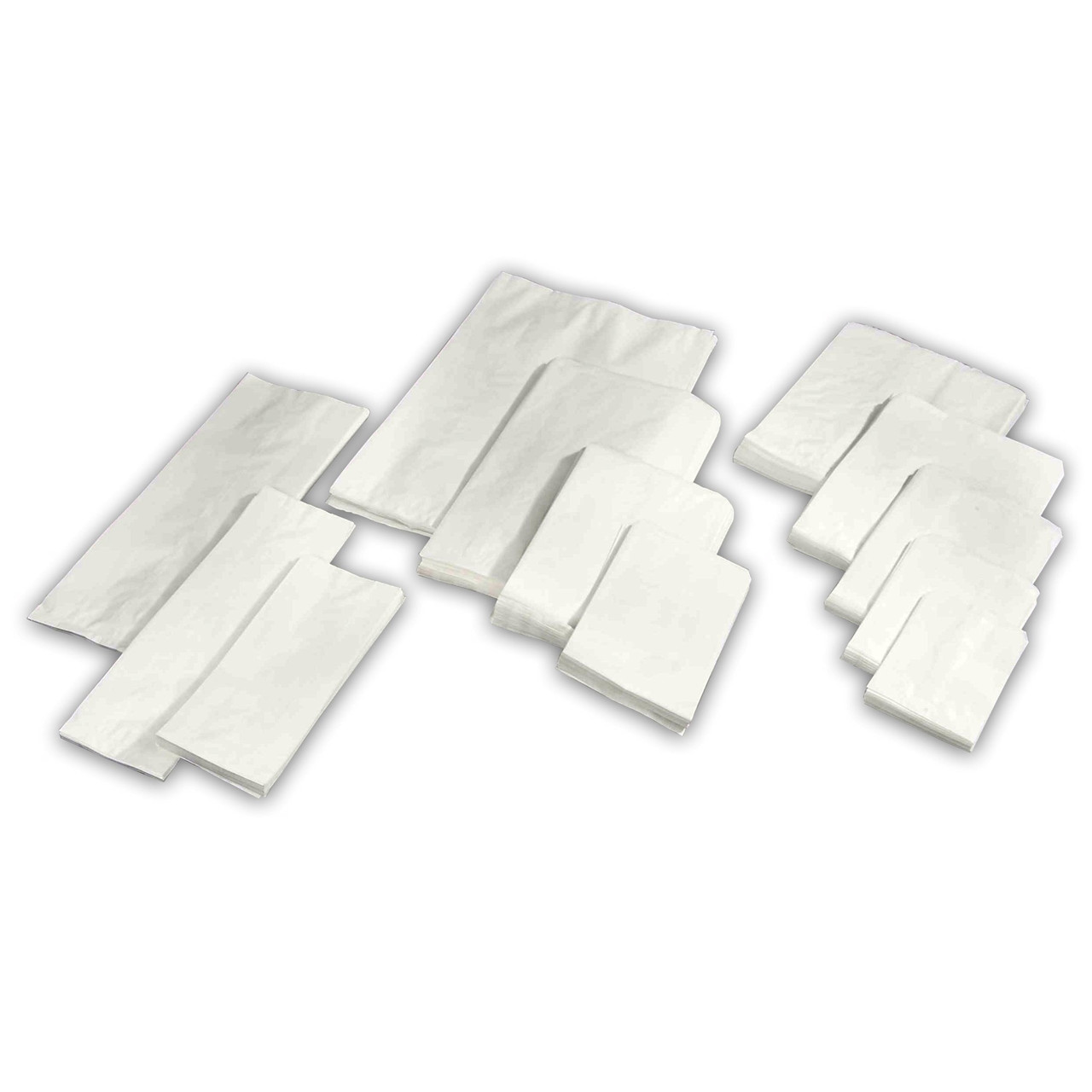 Hvide papirsposer 160/80 x 375 mm - 250 stk