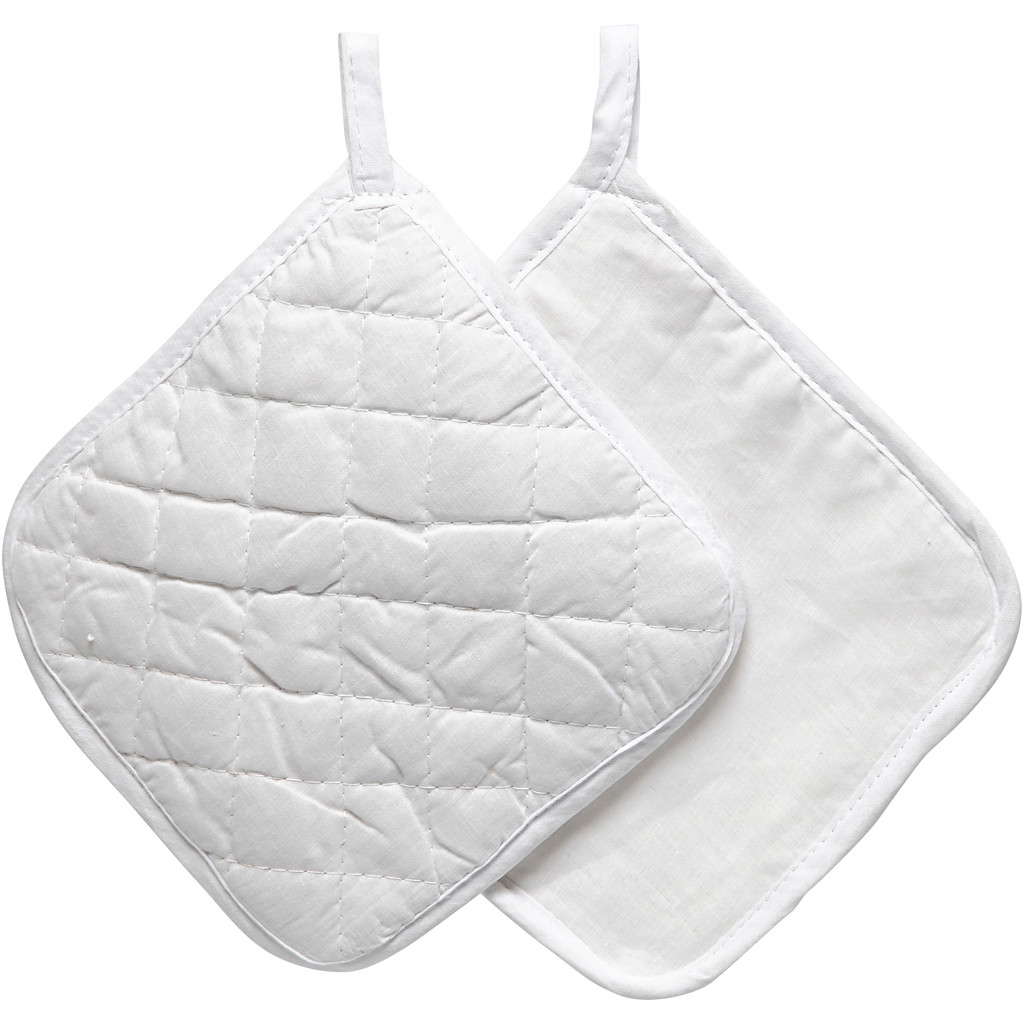 Grydelapper 20x20 cm 145 g|m2 hvid - 1 par