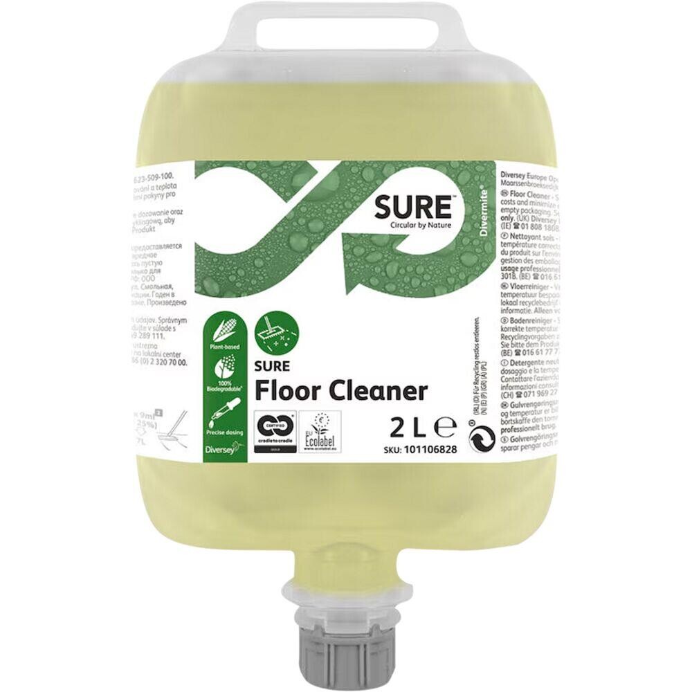 Gulvrengøring - Diversey SURE Floor Cleaner DvM/DQFM - Uden farve og parfume - 2 L - 3 stk