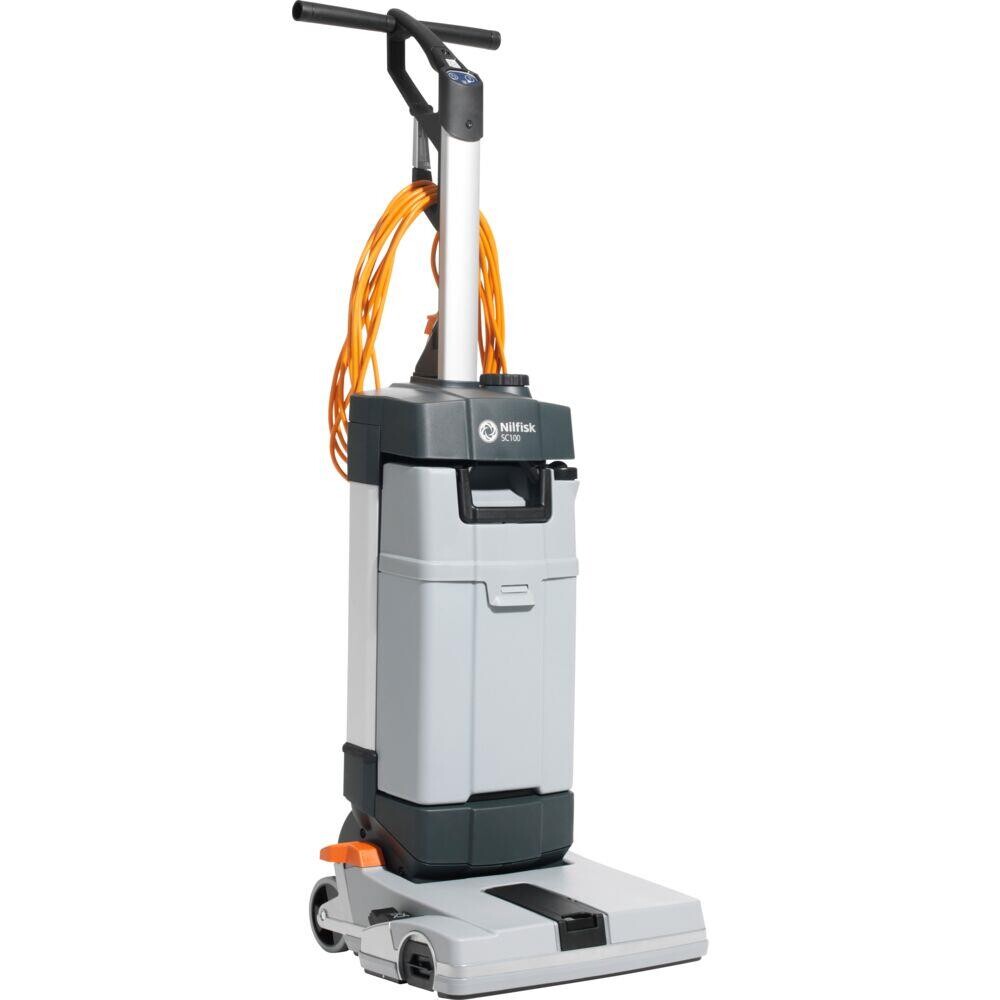 Gulvvasker, Nilfisk SC100 E BASIC, cylinderbørste, sugefod kit, 2 håndsbetjent håndtag, 10 m