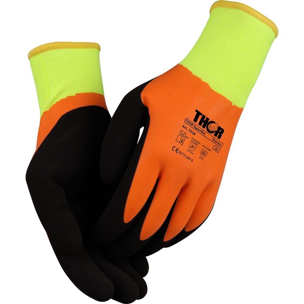 Gummihandsker - THOR Superflex Thermo 7 orange - 12 par