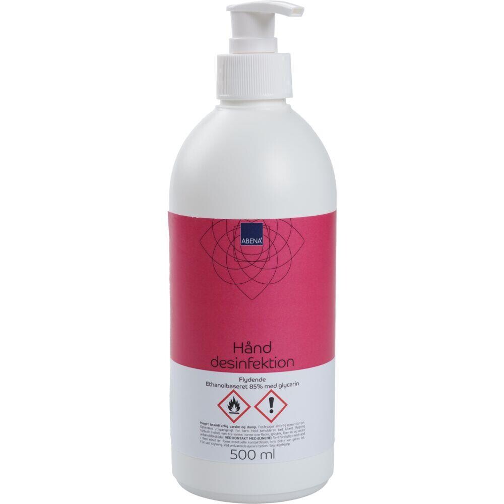Hånddesinfektion - ABENA - 500 ml - 85% ethanol - pumpe - 12 stk