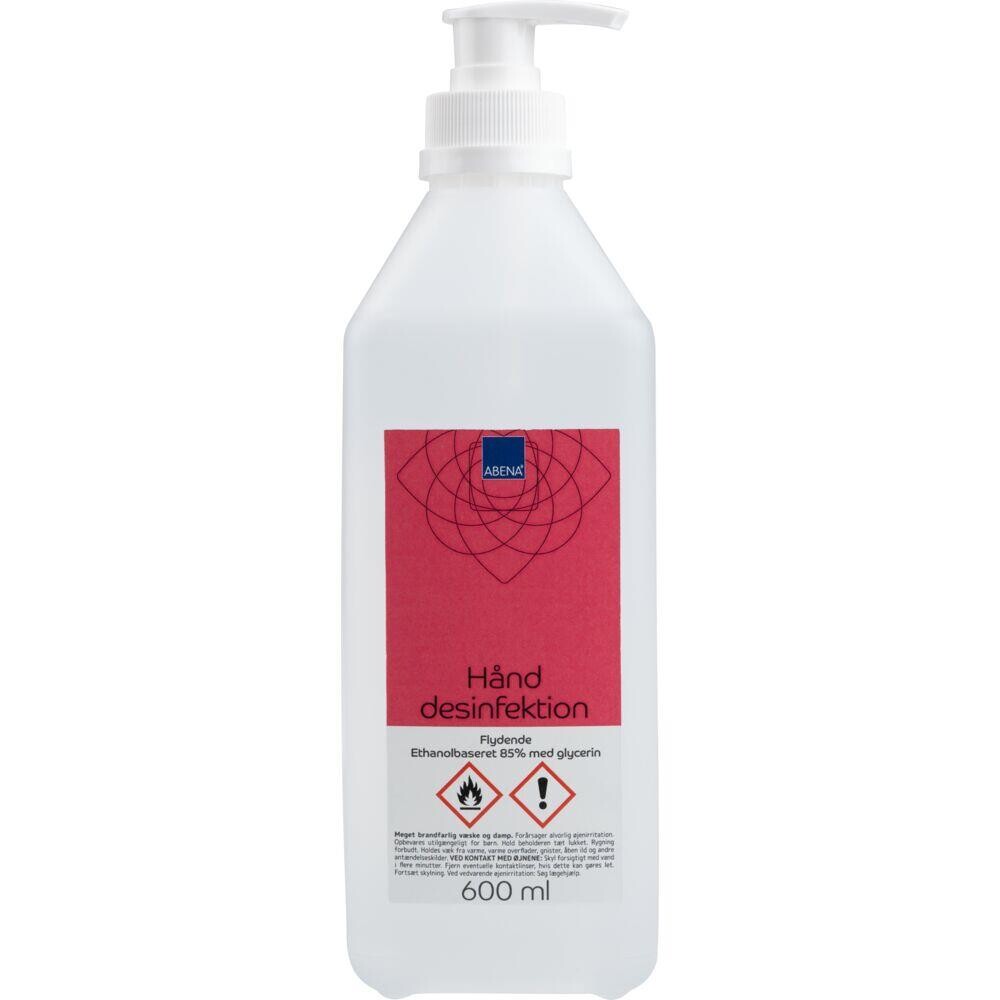 Hånddesinfektion - ABENA - 600 ml - 85% Ethanol - Med pumpe - 15 stk