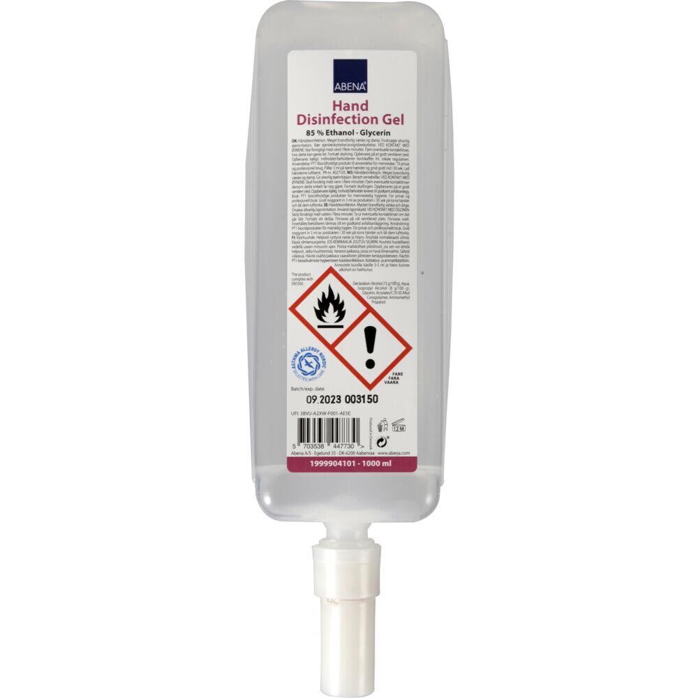 Hånddesinfektion Abena gel refill pose til dispenser - 1000 ml - 6 stk