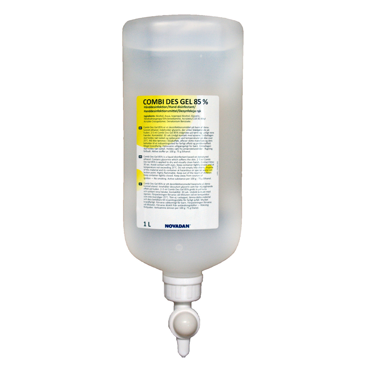 Håndsprit gel Combi Des 85% 1l - 10 stk