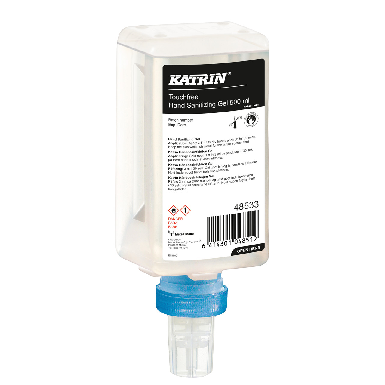 Håndsprit gel - Katrin 500 ml - 80,8 % alkohol