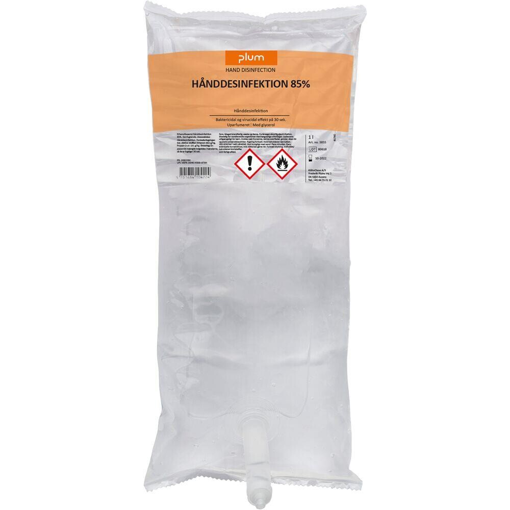 Hånddesinfektion Plum 1000 ml med 85% ehtanol blanding hvoraf 6% er IPA - 6 stk