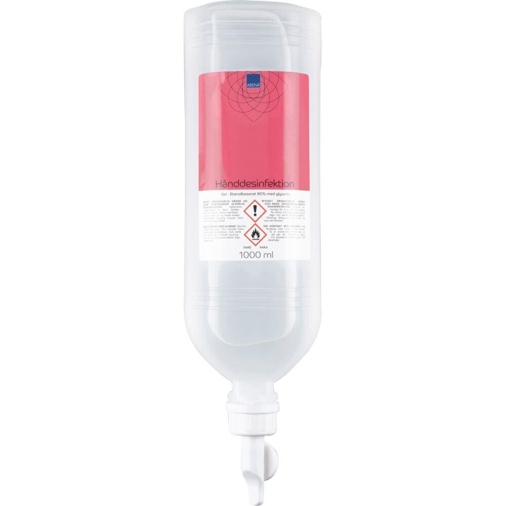 Hånddesinfektion - ABENA 85% ethanol 1000 ml - Klar - 12 stk