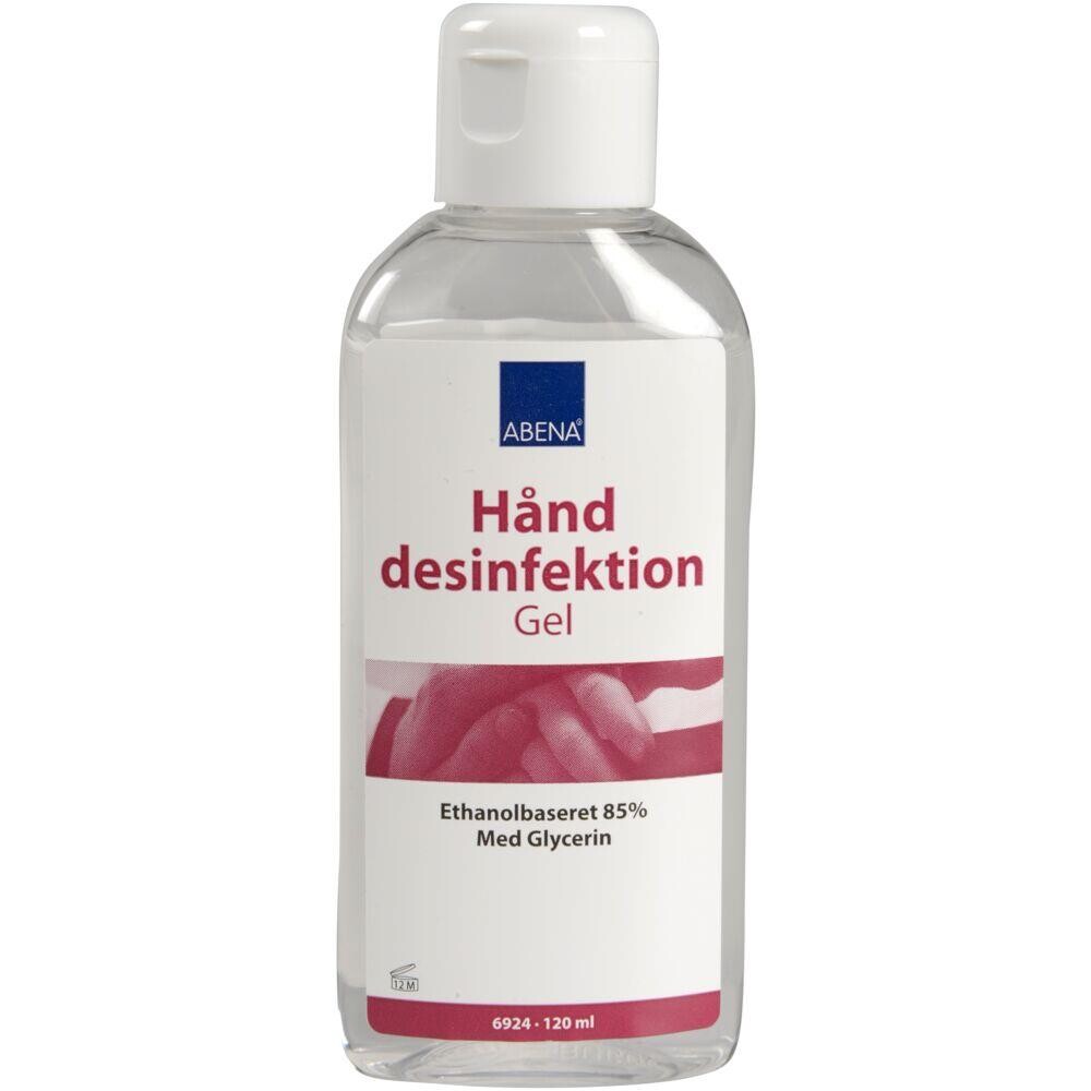 Hånddesinfektionsgel, ABENA, 120 ml, 85% alkohol, med glycerin, flaske med klaplåg - 24 stk