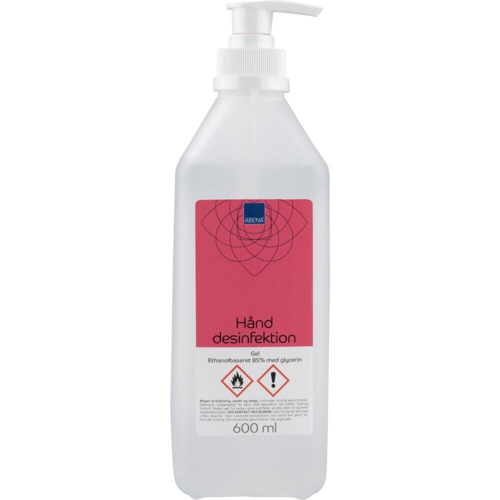 Hånddesinfektionsgel, ABENA, 600 ml, 85% ethanol, flaske med pumpe - 15 stk