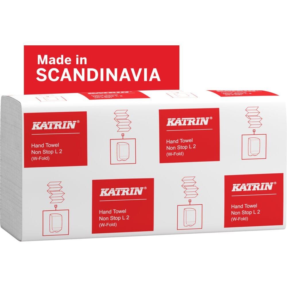 Håndklædeark, Katrin, 2-lags, W-fold, 32x20,3cm, 8 cm, hvid, nyfiber - 2250 stk