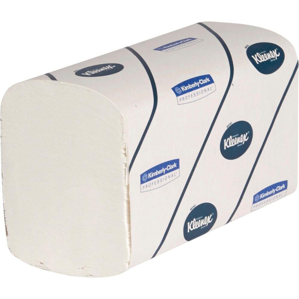 Håndklædeark Kleenex 2-lags hvid 21,5x41,5x10,5 cm - 94 ark pr pakke - 30 pakker