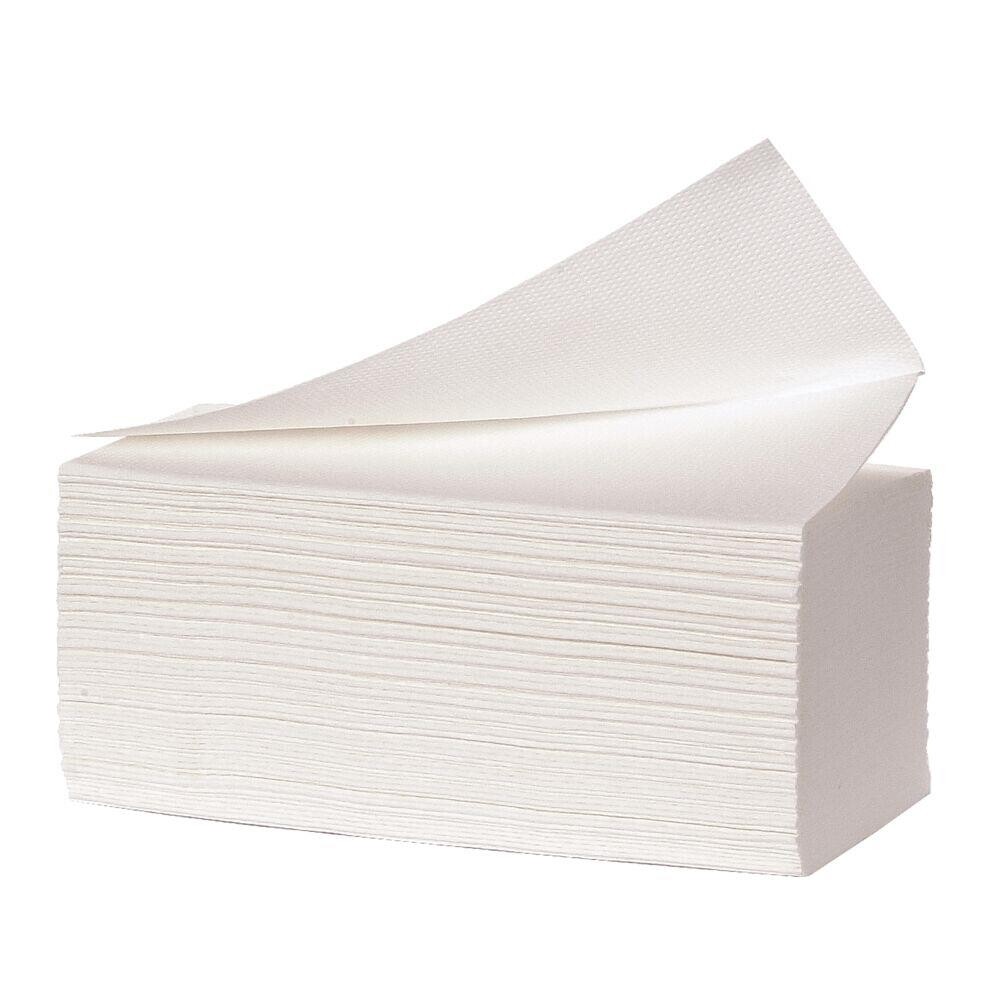 Håndklædeark - neutral - 3-lags - V-fold - 21,5x24X10,5cm - hvid - 150 stk pr pakke - 20 pakker
