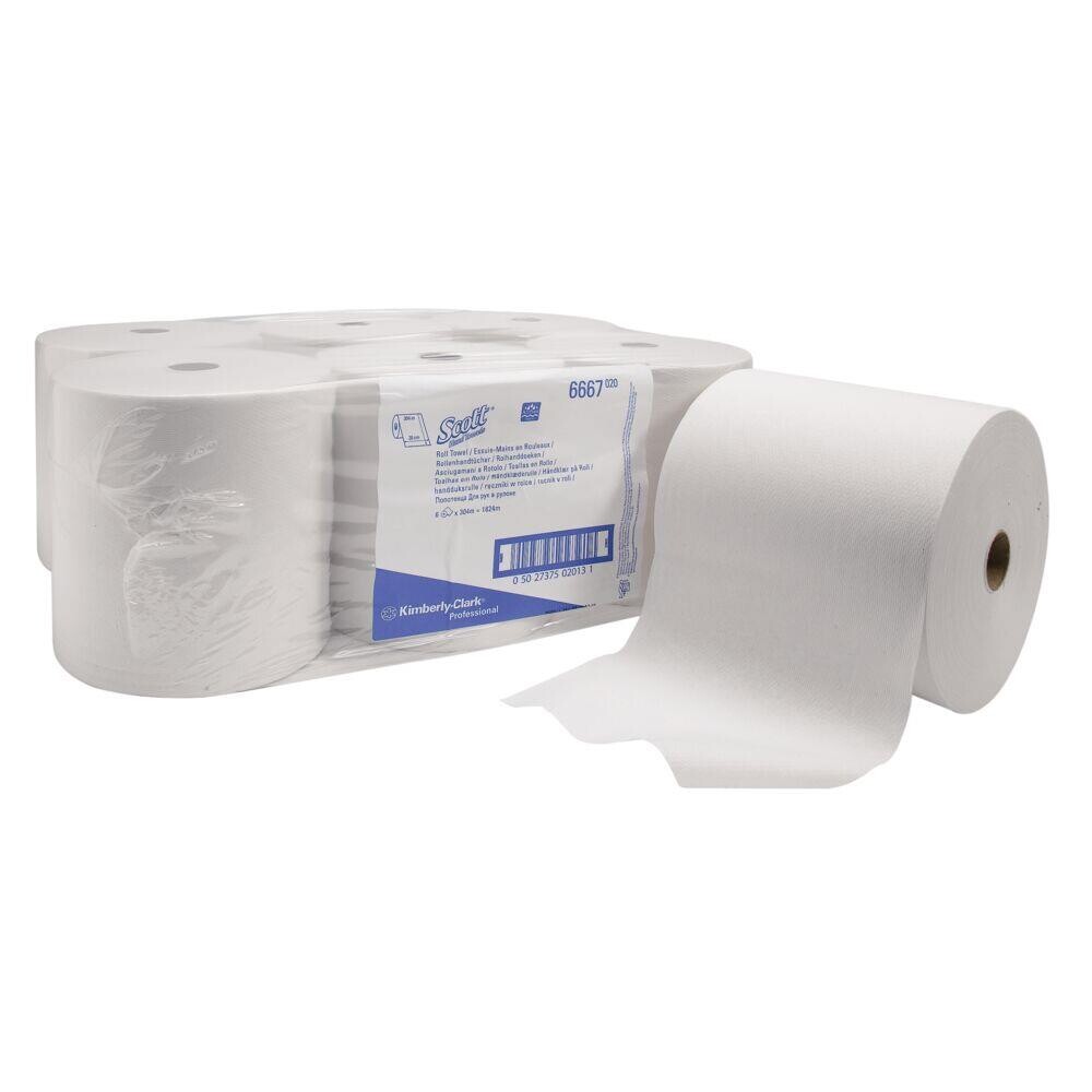 Håndklæderulle - Kimberly-Clark Scott - 304m x 20cm - Ø20cm - Airflex - 6 ruller