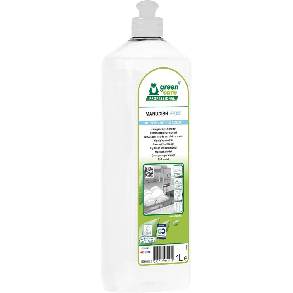 Håndopvask, Green Care Professional MANUDISH zero%, 1 l, uden farve og parfume