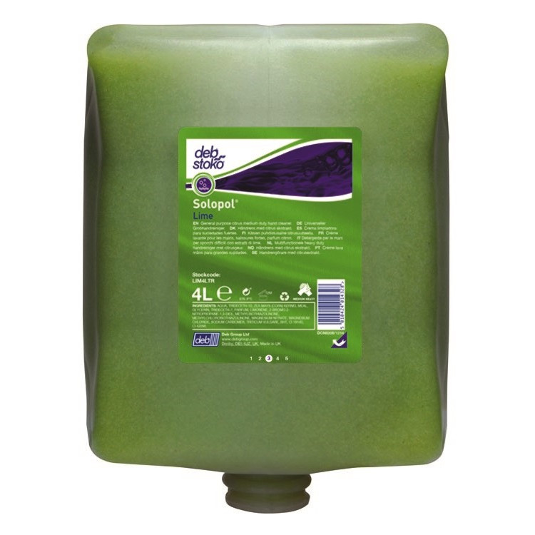 Deb Stoko Solopol Lime Håndrens LIM4Ltr - 4 liter patron - 4 stk
