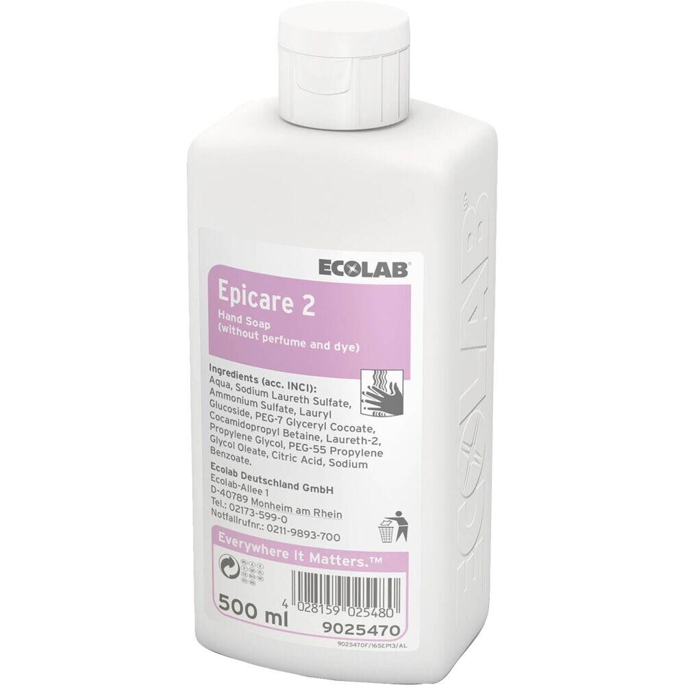 Håndsæbe flydende Ecolab Epicare 2 500 ml uden farve og parfume - 12 stk