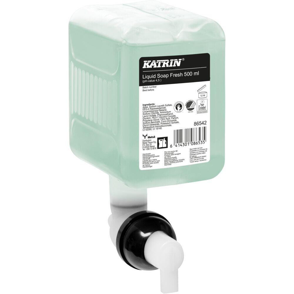 Håndsæbe, Katrin 86542, 500 ml, med farve og parfume, flydende - 12 stk
