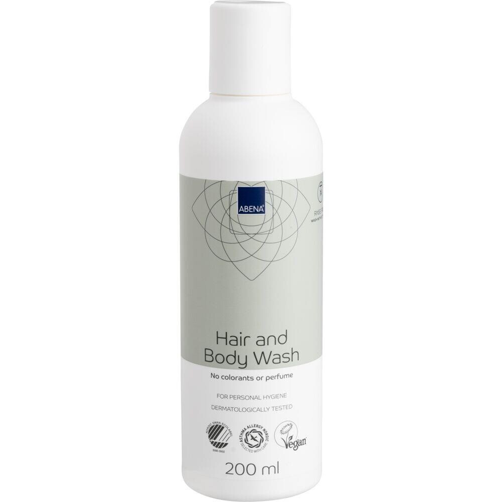 Hår og bodyshampoo ABENA 200 ml til vask uden vand uden farve og parfume - 6 stk