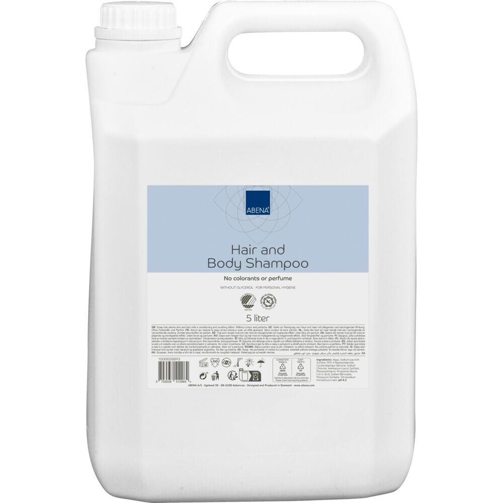 Hår- og bodyshampoo - Abena - 5 l - uden glycerol - 2 stk
