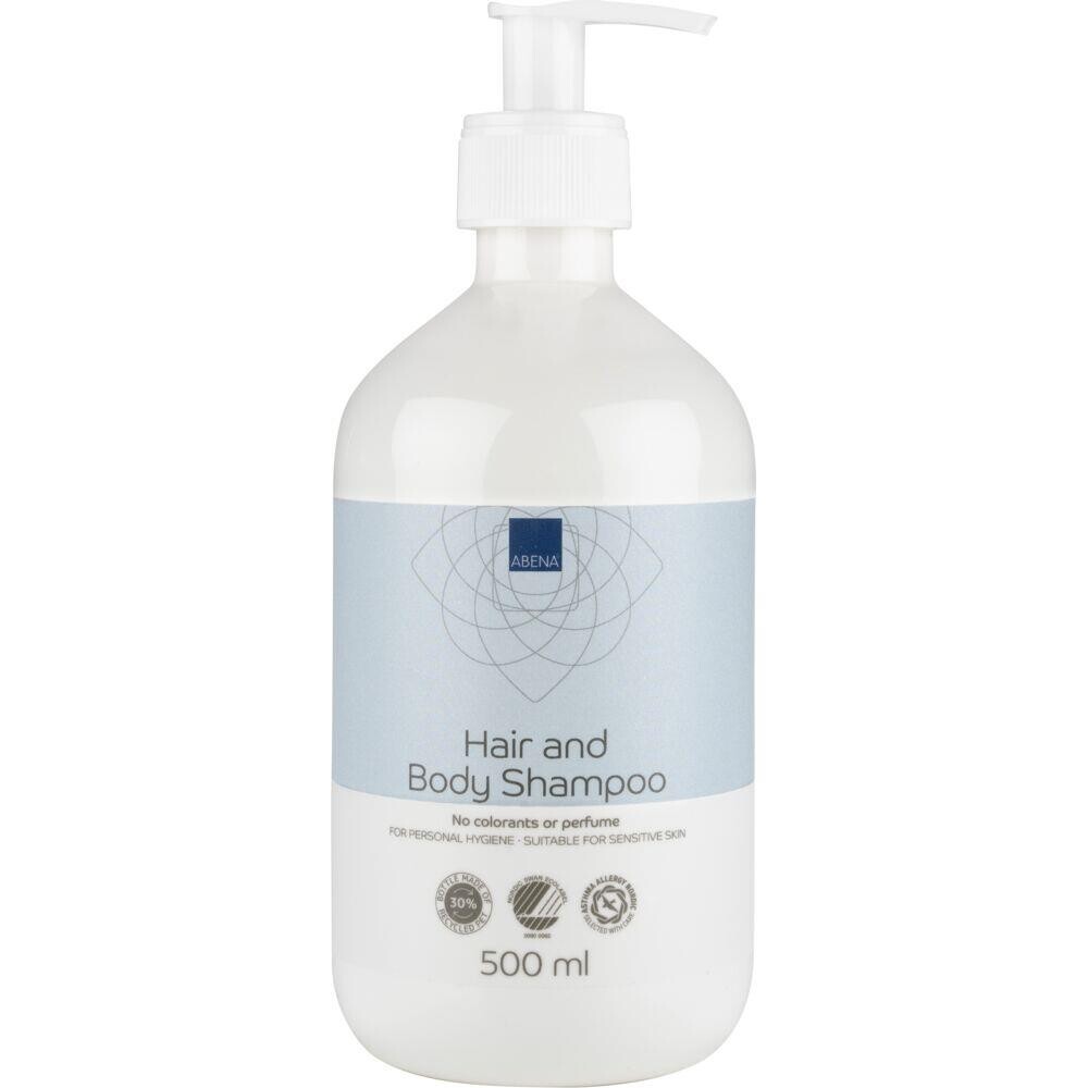 Hår- og Bodyshampoo, ABENA, 500 ml, uden farve og parfume - 12 stk
