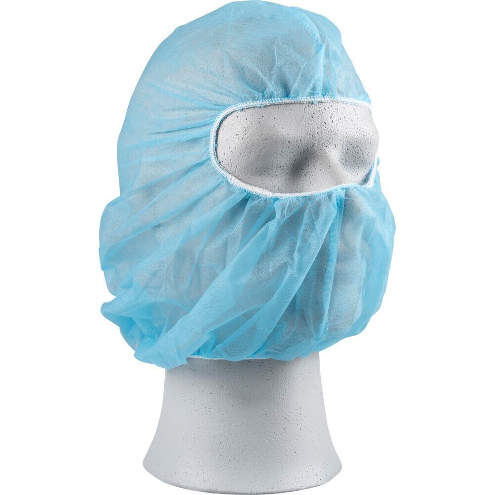 Hårnet med ansigtsmaske, ABENA, One size, blå, PP, usteril, engangs - 1000 stk