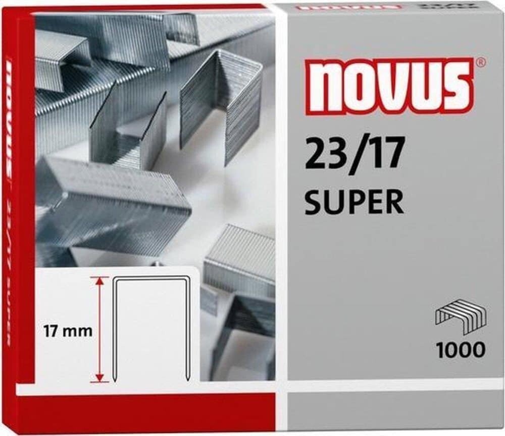 Hæfteklamme Novus re+new 23/17 Super 1000st/pk - 50 stk
