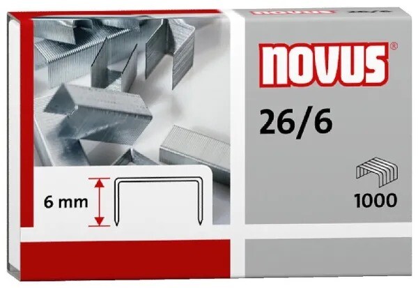 Hæfteklammer - Novus re+new - 26/6 - 1000 stk/pk