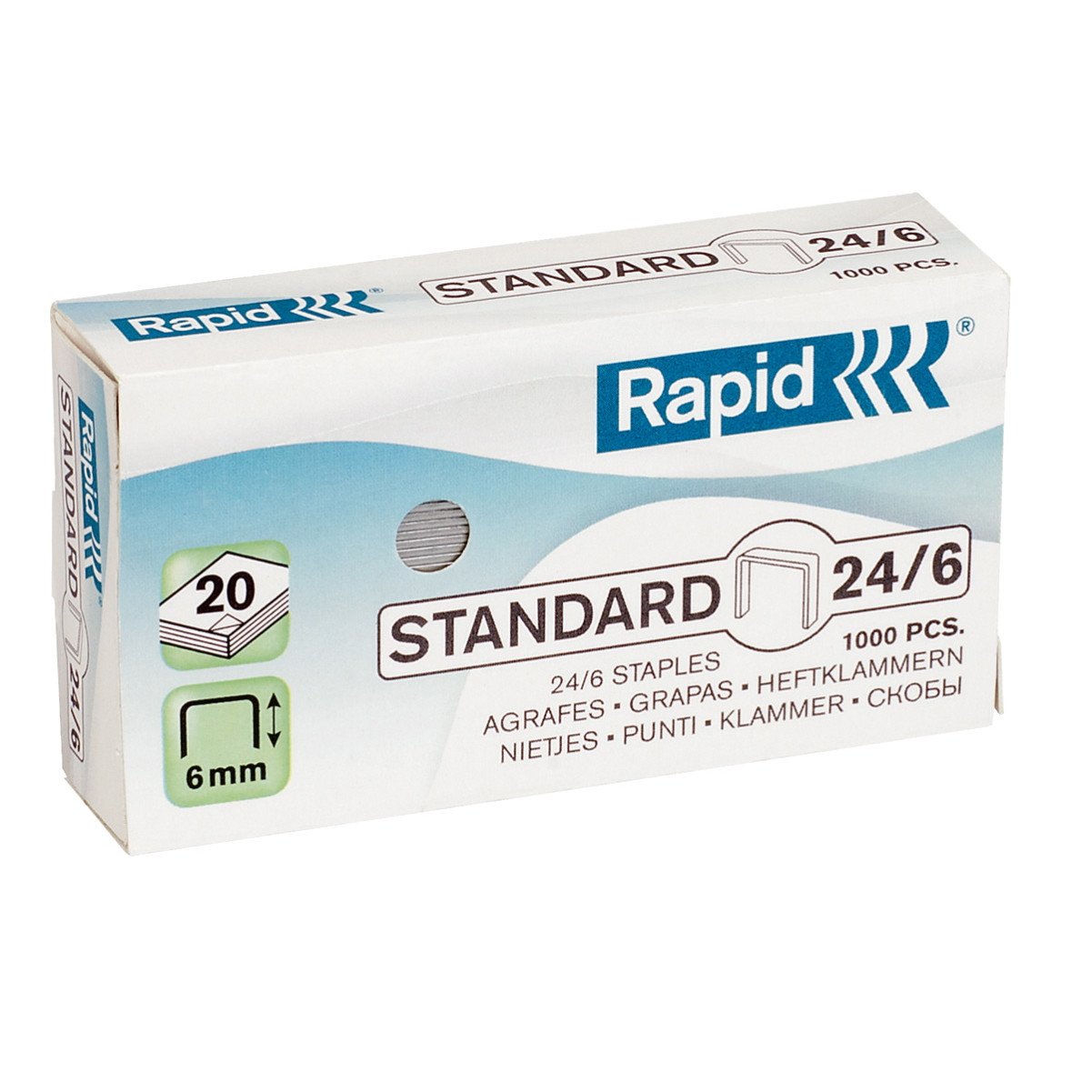 Hæfteklammer - Rapid Standard 24/6 - Galvaniseret - 1000 stk