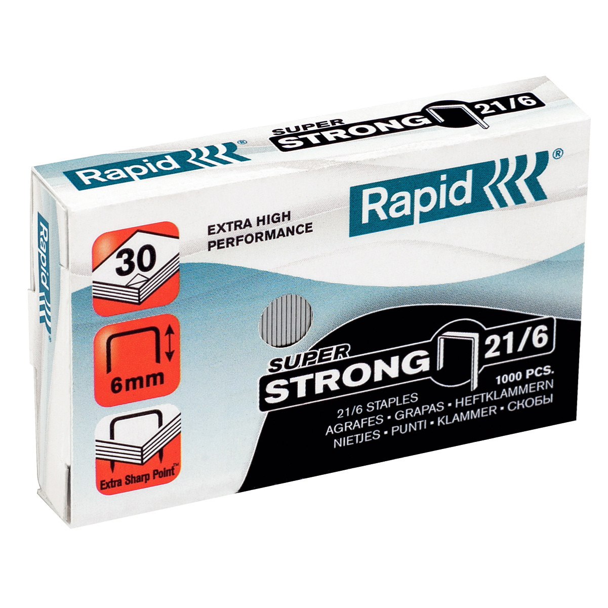 Hæfteklammer - G Super Strong - 21/6 - Galvaniseret - 1000 stk