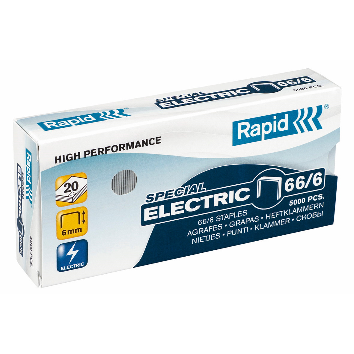 Hæfteklammer - Rapid 66/7 - 7 mm - Til el-hæfter - 5000 stk