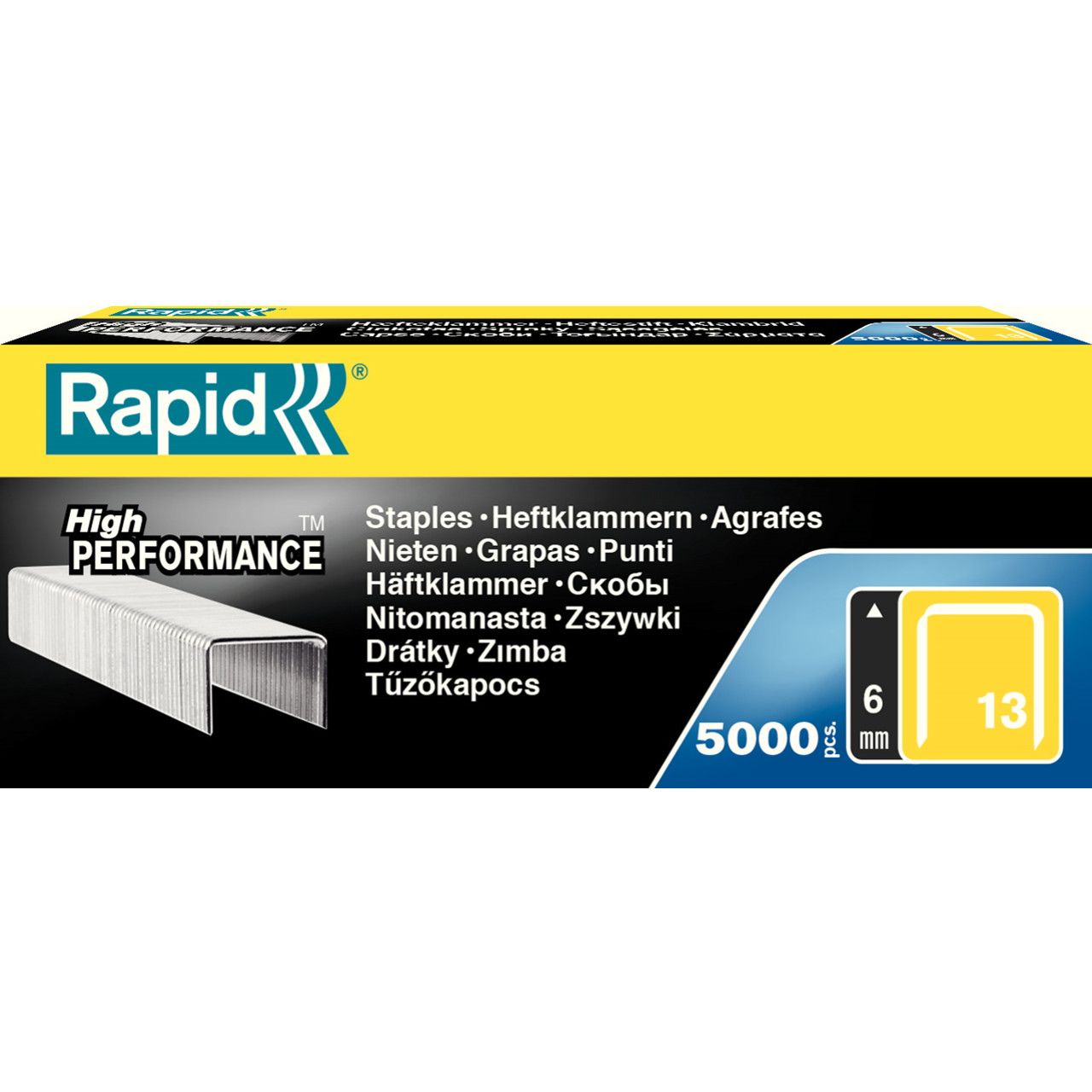 Rapid hæfteklammer til hæftepistol - Rapid 13/6 mm 5000 stk i æske